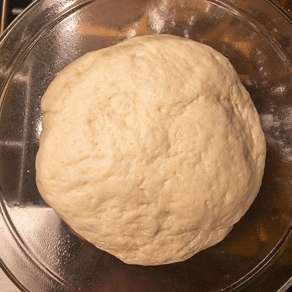 pizza dough after rising