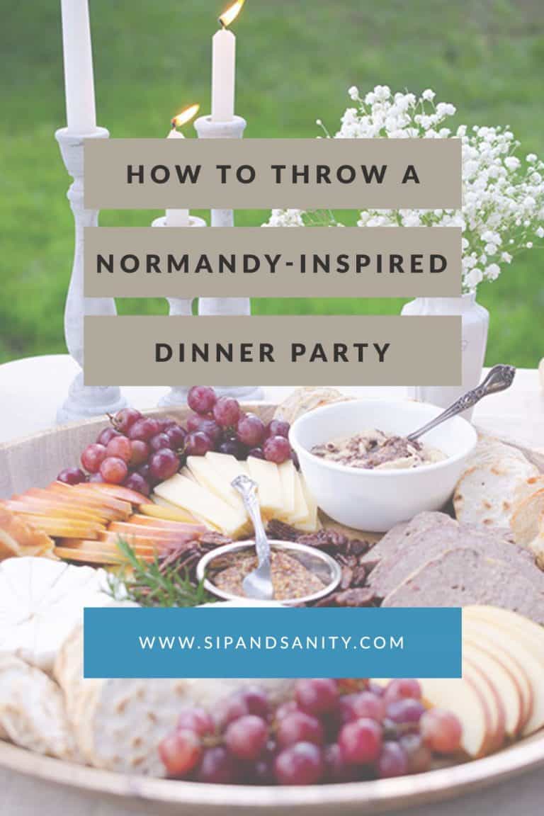 pin image for Normandy-inspired dinner party