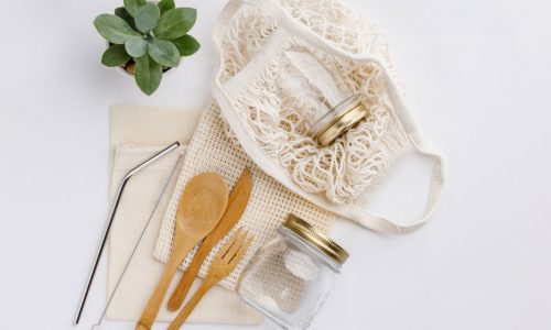 sustainable kitchen products on a table
