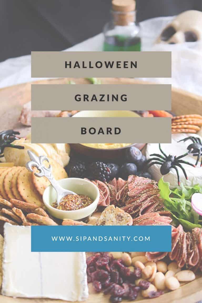 pinnable image for halloween grazing board