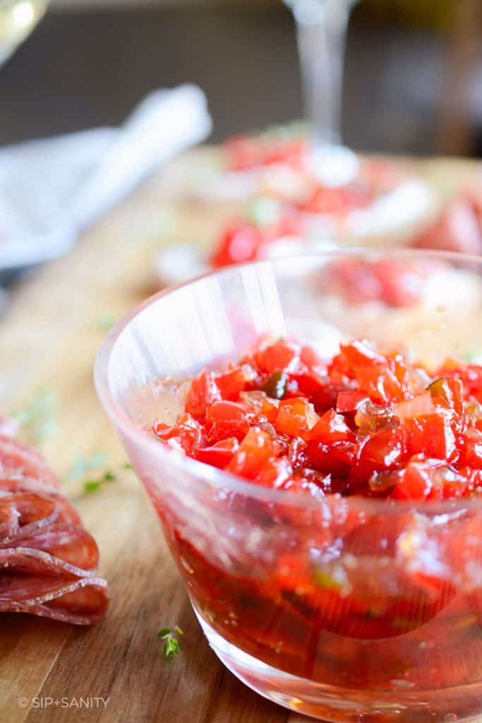 bowl of red pepper jam