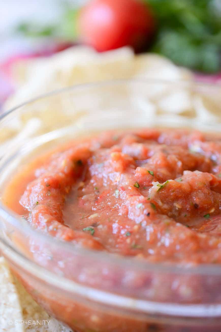 bowl of fire roasted salsa