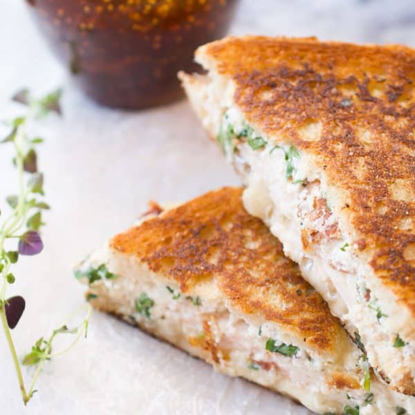 Grilled Cheese Sandwich with Ricotta, Chicken + Fig • Sip + Sanity