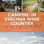 pin image for camping in virginia wine country with camping recipes and checklist