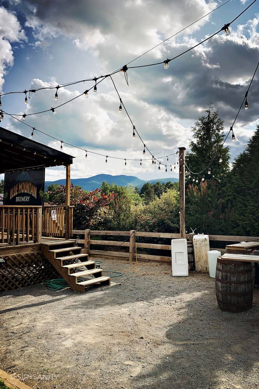 view of blue ridge mountains at blue mountain brewery