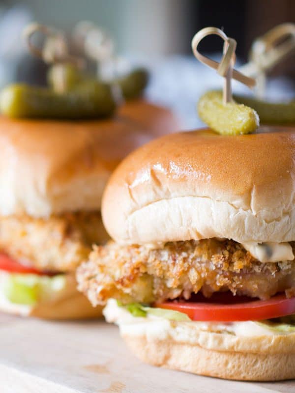 Oven Fried Chicken Sliders with Remoulade Sauce