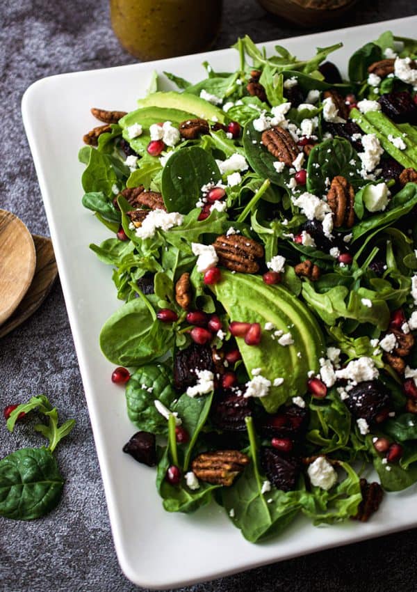 Beet + Baby Greens Salad with Maple Mustard Dressing