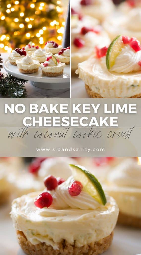 pin image for no bake key lime cheesecake