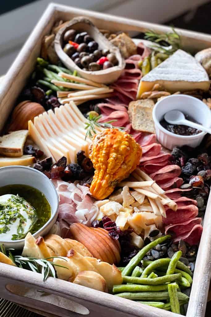 autumn cheese and charcuterie board