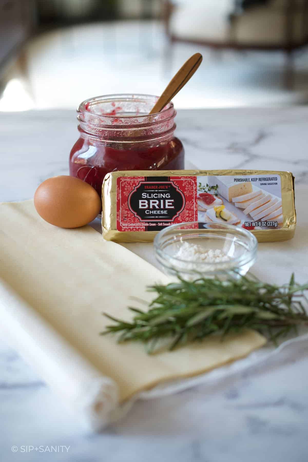 ingredients for cranberry brie donuts