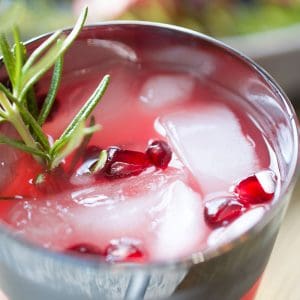 grapefruit and pomegranate cocktail with rosemary