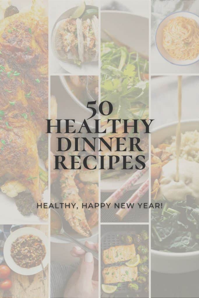 collage for 50 healthy dinner recipes