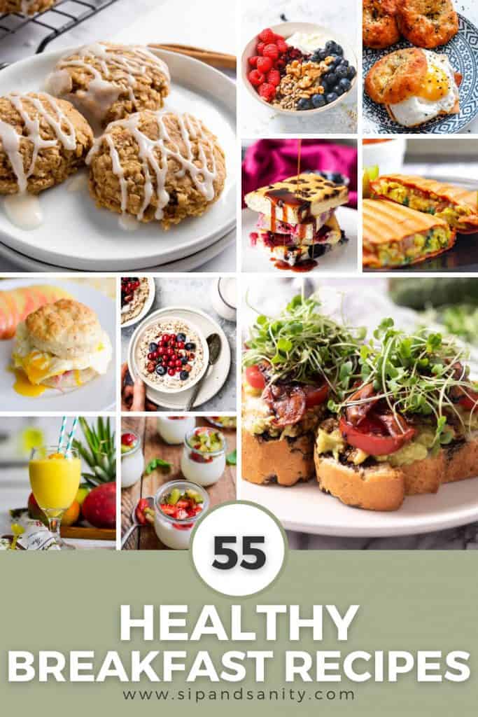 pin image for 55 healthy breakfast recipes