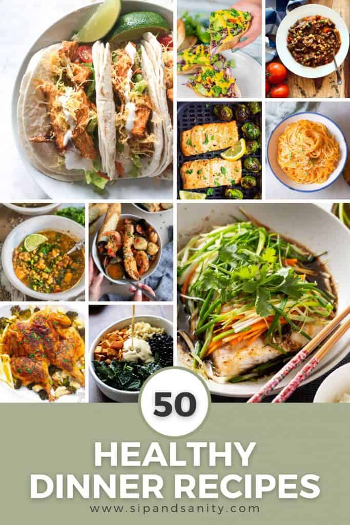 pin image for 50 healthy dinner recipes