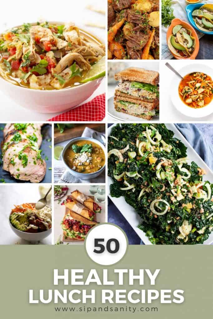 pin image for 50 healthy lunch recipes