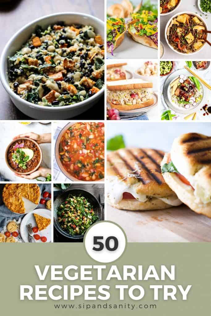 pin image for 50 vegetarian recipes