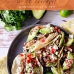 Pin image for slow cooker smoky bbq beef tacos.