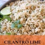 Pin image for Instant Pot cilantro lime brown rice.