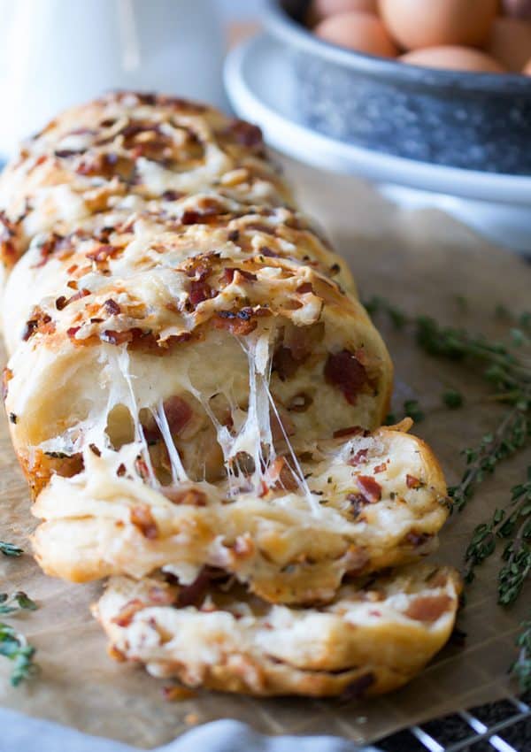 Bacon and Cheese Pull Apart Biscuits (with Canned Dough)