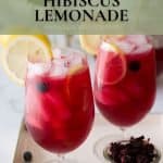 Pin image for blueberry hibiscus lemonade.