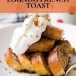 Pin image for gingerbread eggnog french toast.