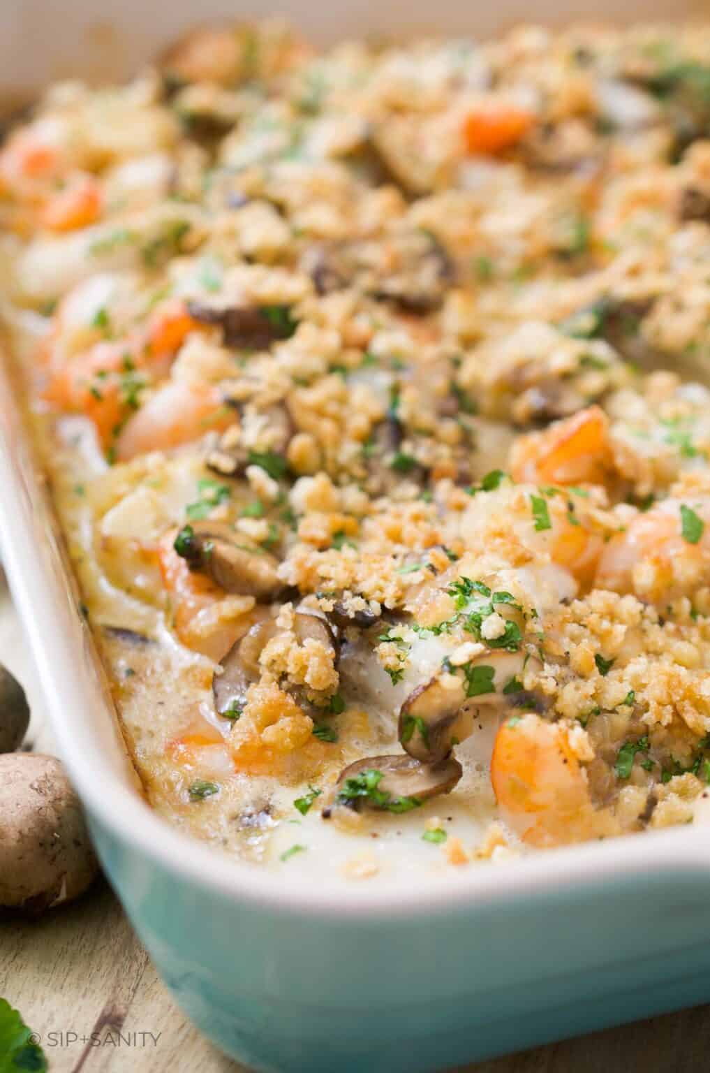 Baked New England Seafood Casserole Recipe • Sip + Sanity