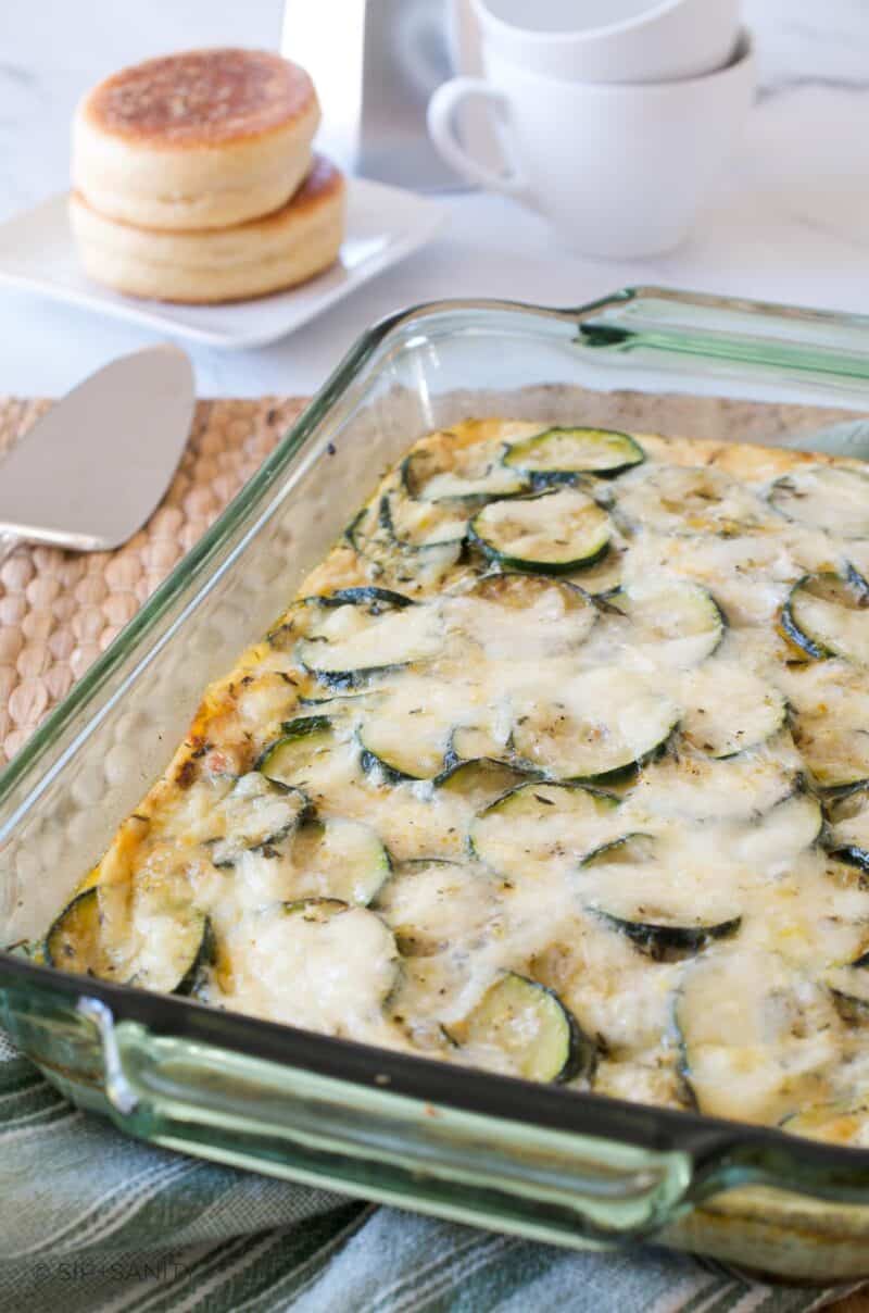 Caramelized Onion + Zucchini Egg White Casserole • Sip + Sanity