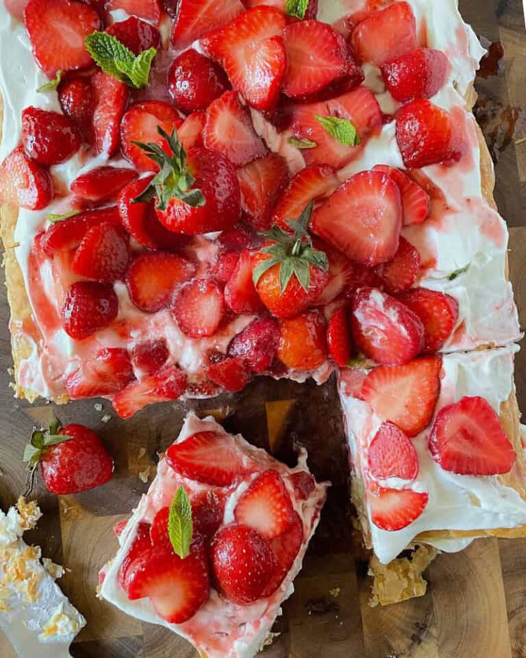 Giant Strawberry Shortcake Dessert with Puff Pastry