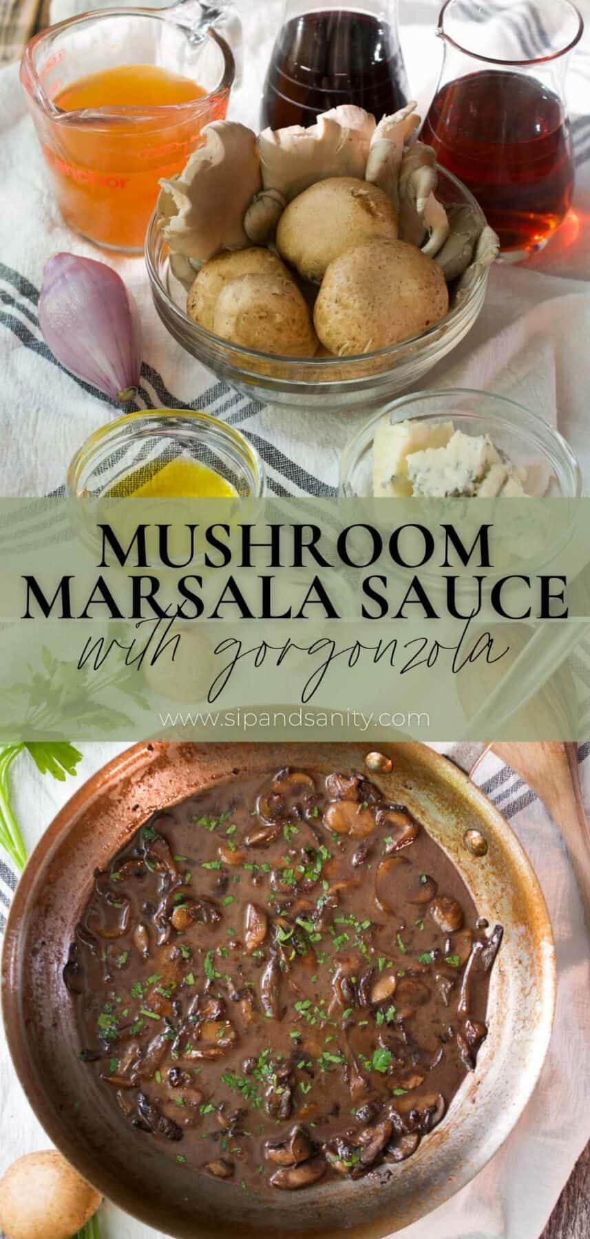 Pin image for mushroom marsala sauce with gorgonzola.