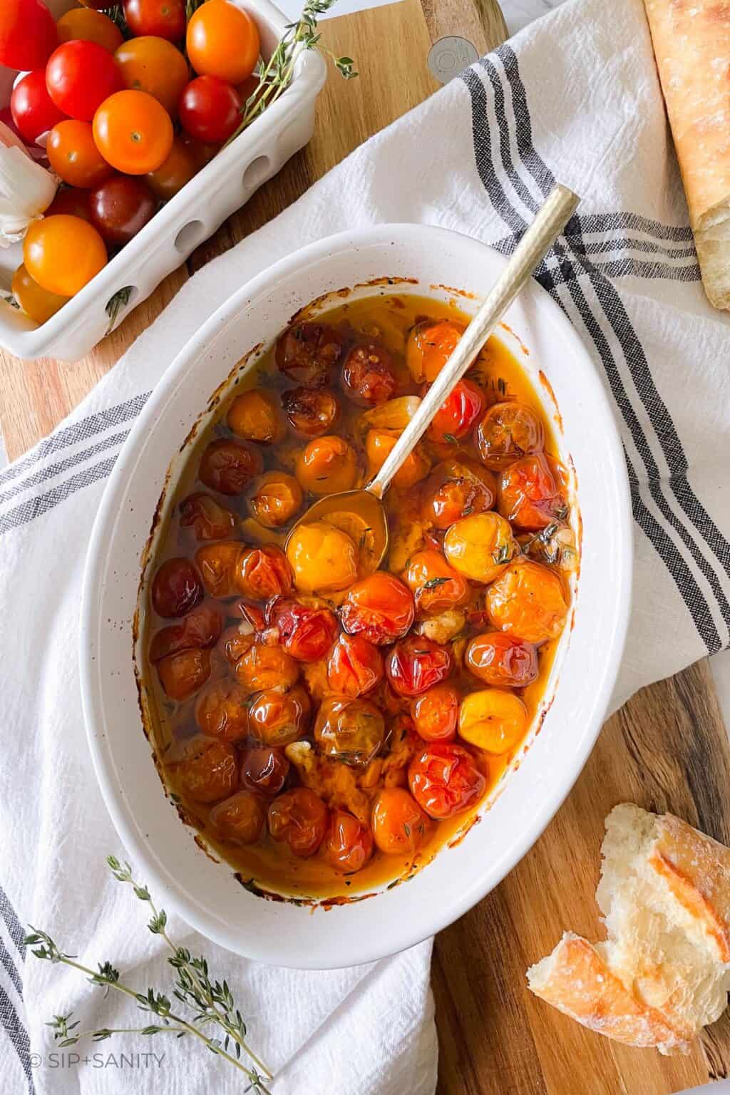 Spicy Garlic Tomato Confit with Calabrian Chili • Sip + Sanity