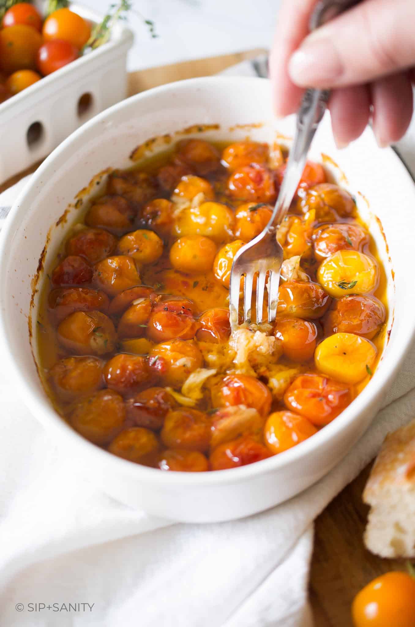 Spicy Garlic Tomato Confit with Calabrian Chili • Sip + Sanity