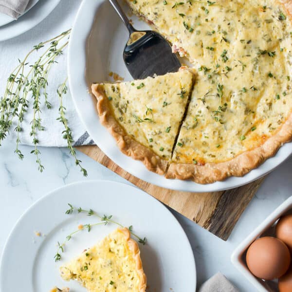 Bacon + Leek Buttermilk Quiche Recipe • Sip + Sanity