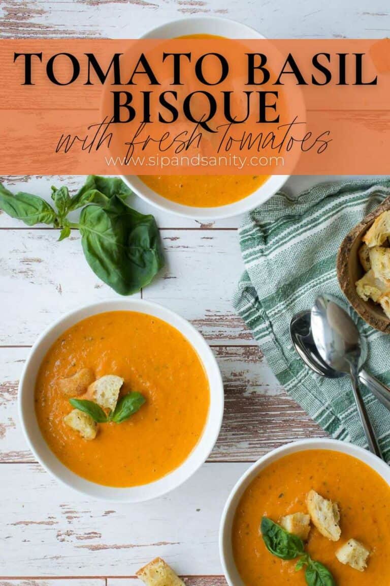 Tomato Basil Bisque Recipe (With Fresh Tomatoes) • Sip + Sanity