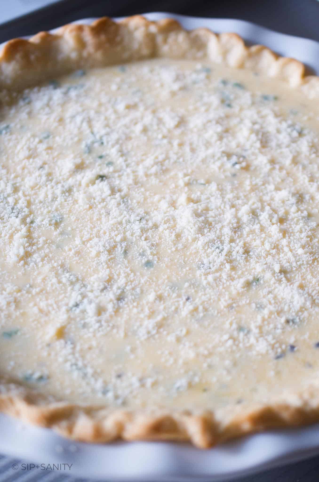 Bacon + Leek Buttermilk Quiche Recipe • Sip + Sanity