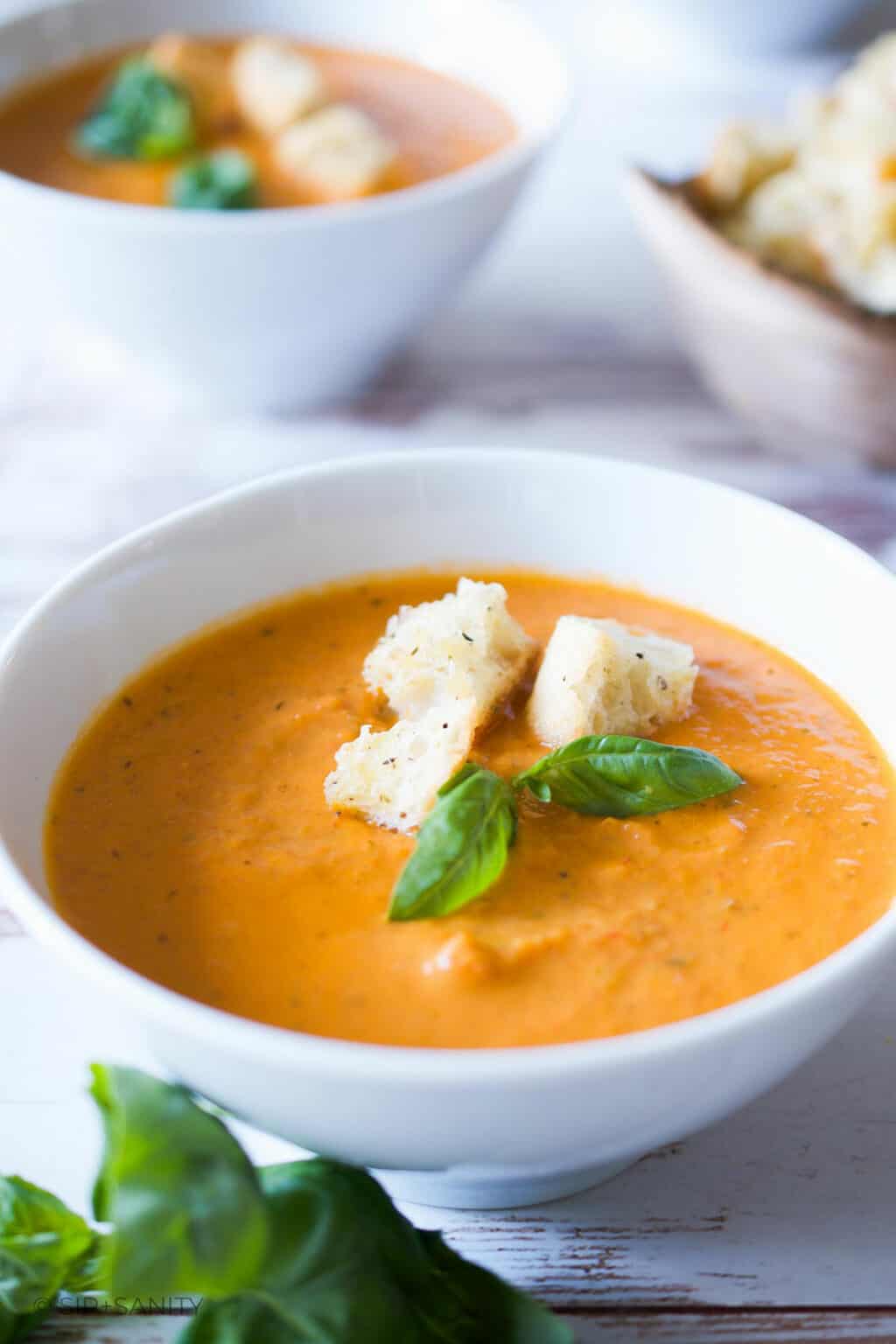 Tomato Basil Bisque Recipe (With Fresh Tomatoes) • Sip + Sanity