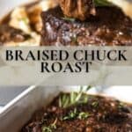 Pin image for braised chuck roast.