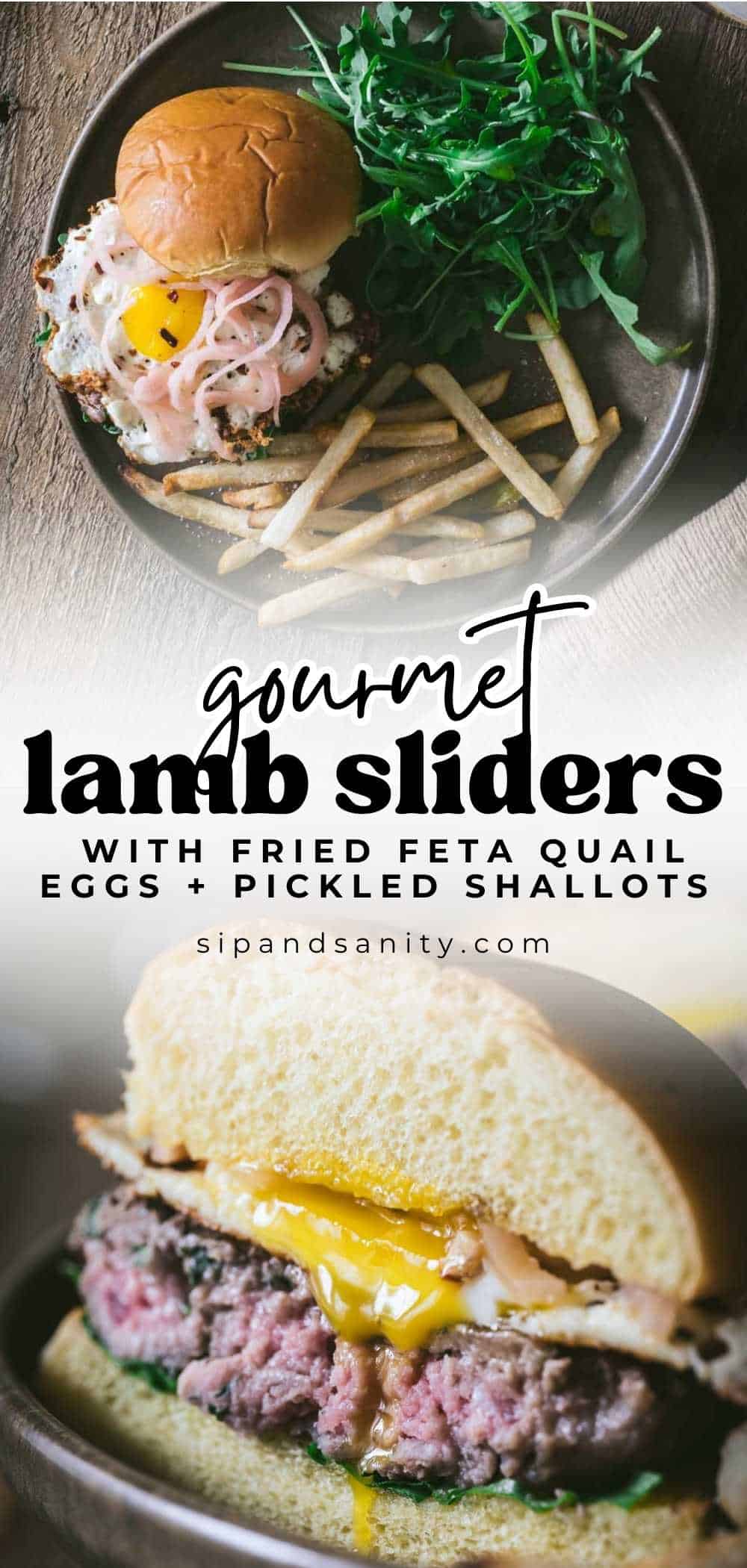 Lab Sliders Lamb Sliders with Fried Feta Quail Eggs • Sip + Sanity
